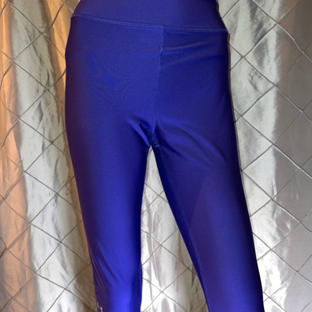 Under Armour‎ Women LG Royal Blue Compression Heat Gear Gym Yoga Capri Leggings